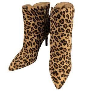NWOT-1 SHOW! ZIGI SOHO! SAVIDA BLACK/TAN/BROWN LEOPARD SPOTTED ANKLE BOOTS!SZ 8M